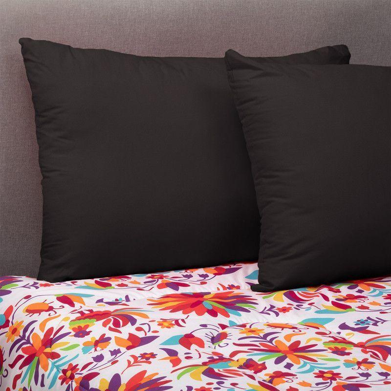 Plumon Mexico Rojo 2 Pl + Pack Almohadas Negra Arthome-0