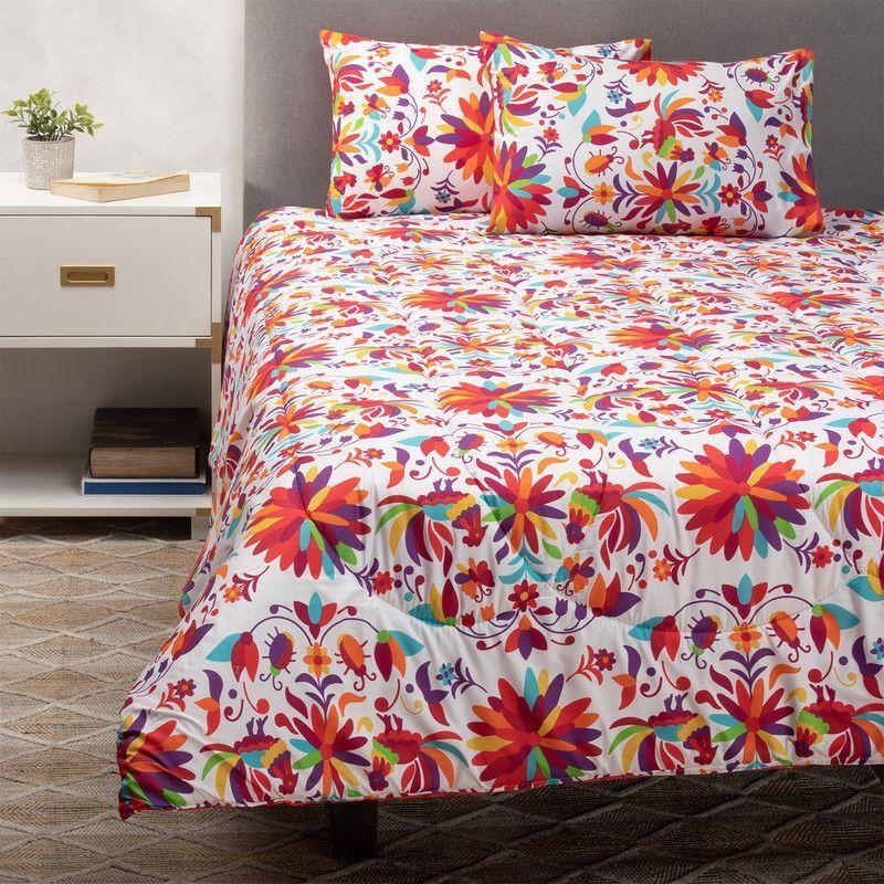 Plumon Mexico Rojo 2 Pl + Pack Almohadas Negra Arthome-2