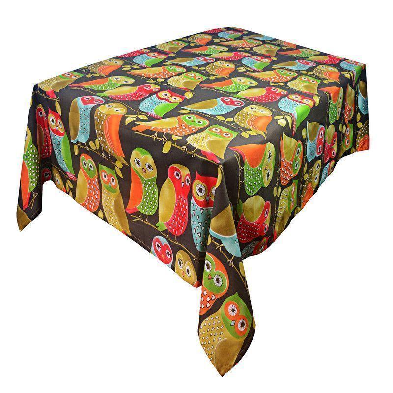 Mantel Rectangular buho fondo negro 200 cm x 150 cm-1