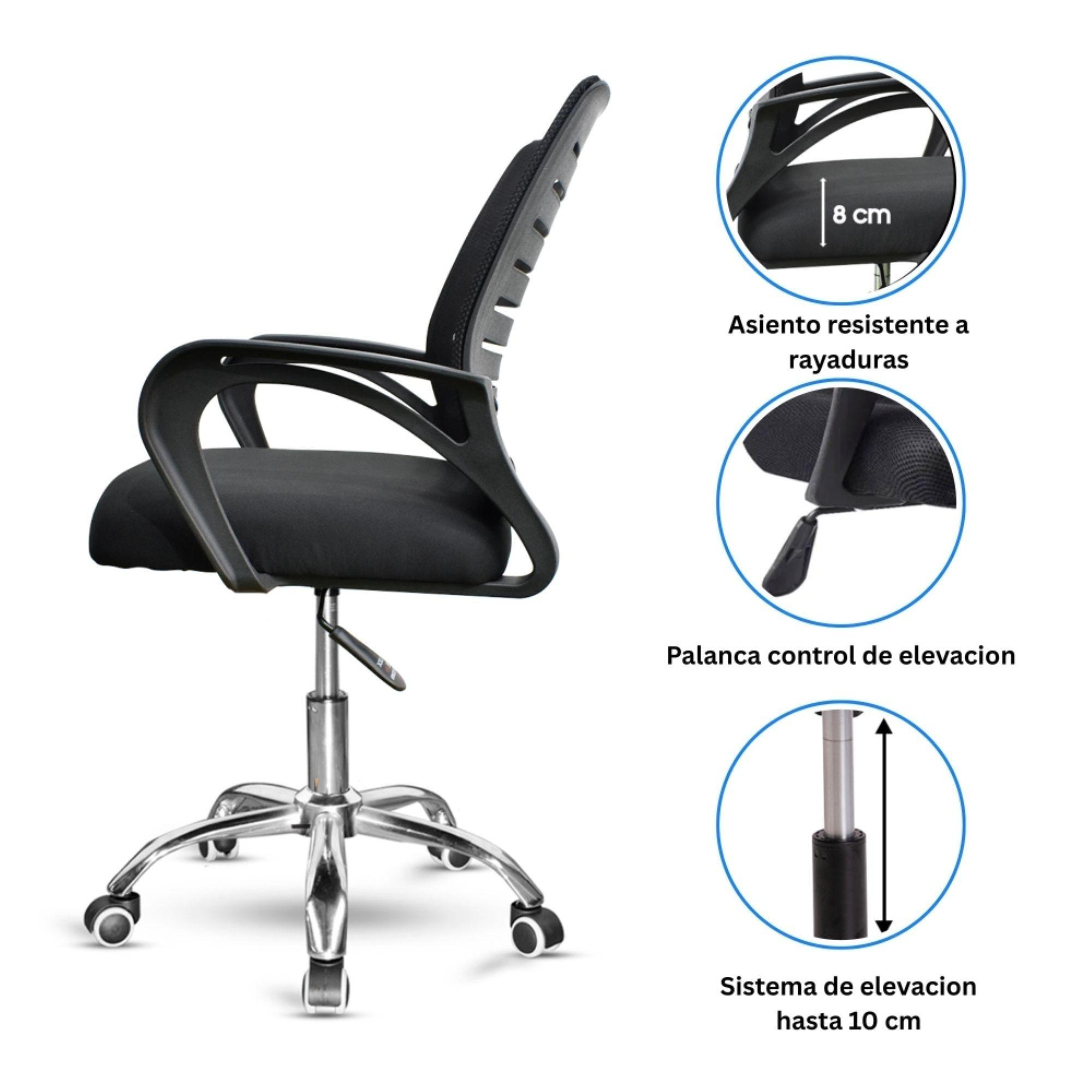 SILLA DE OFICINA EJECUTIVA BUDAPEST ERGONOMICA COLOR NEGRO BM-807-1