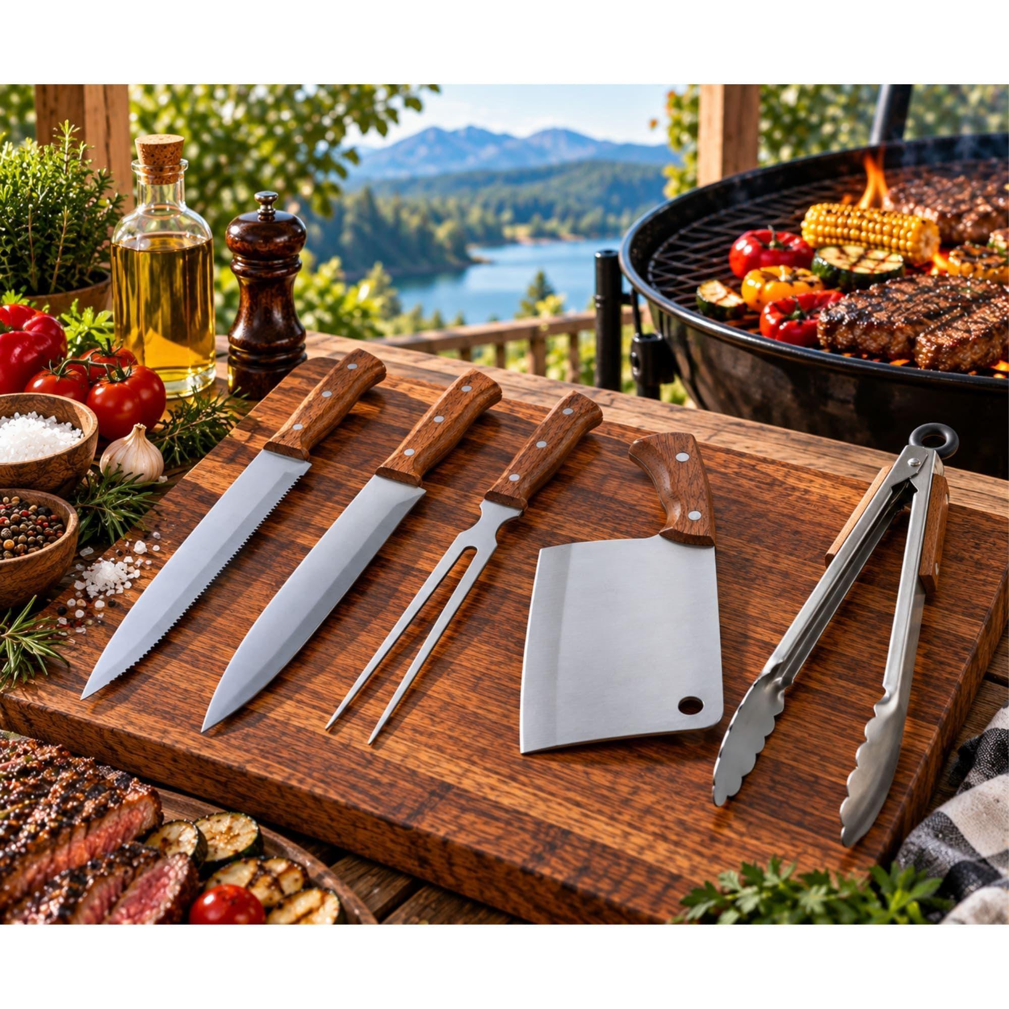 Set Parrilla 5 Piezas Acero Inoxidable Arthome PAR31-5