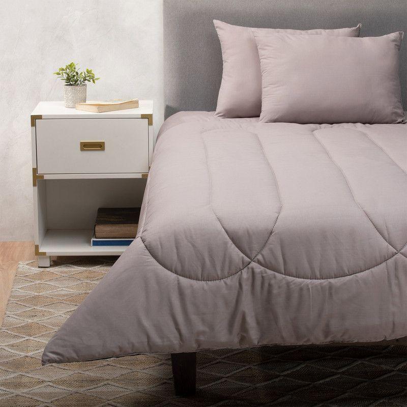 Plumon Negro Gris 2 Pl + Pack Almohadas Negra Arthome-5