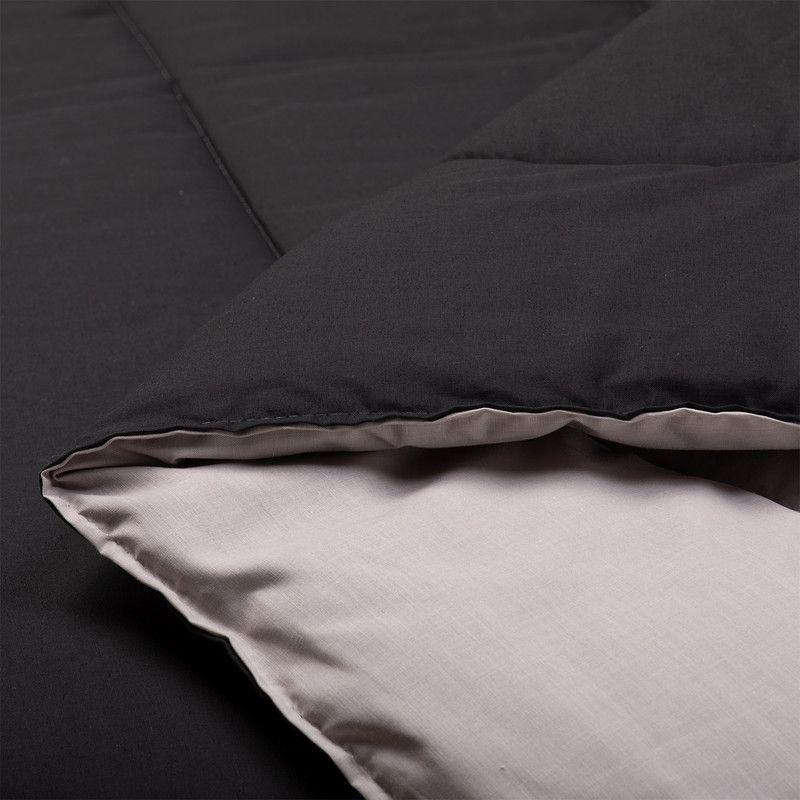 Plumon Negro Gris 2 Pl + Pack Almohadas Negra Arthome-4