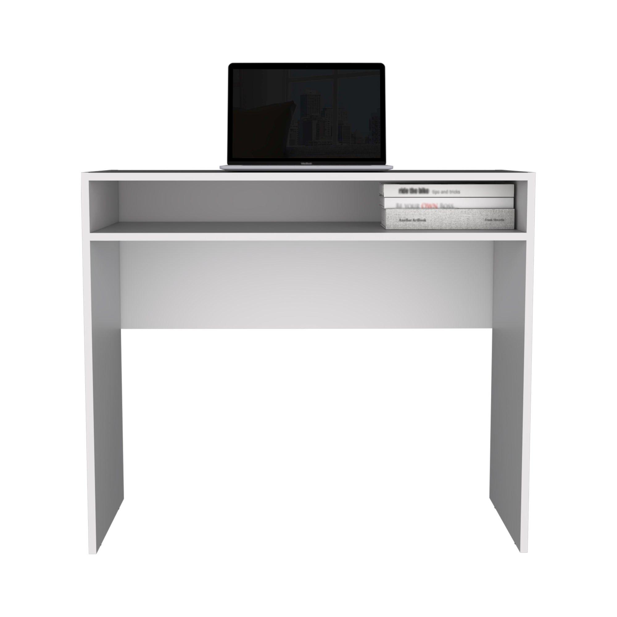 Set Escritorio Blanco Con Silla New York Negra-1