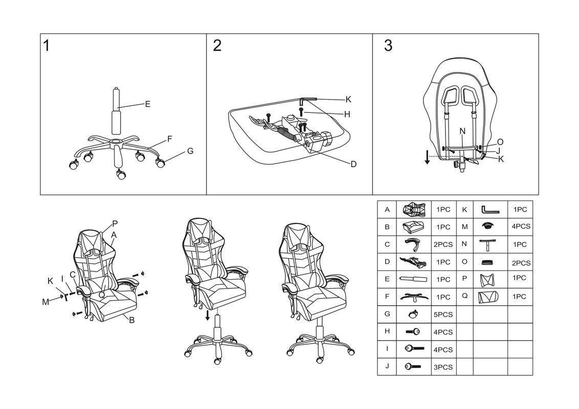 Silla Gamer Tokio Ergonómica Negro Reclinable Con Cojines-5