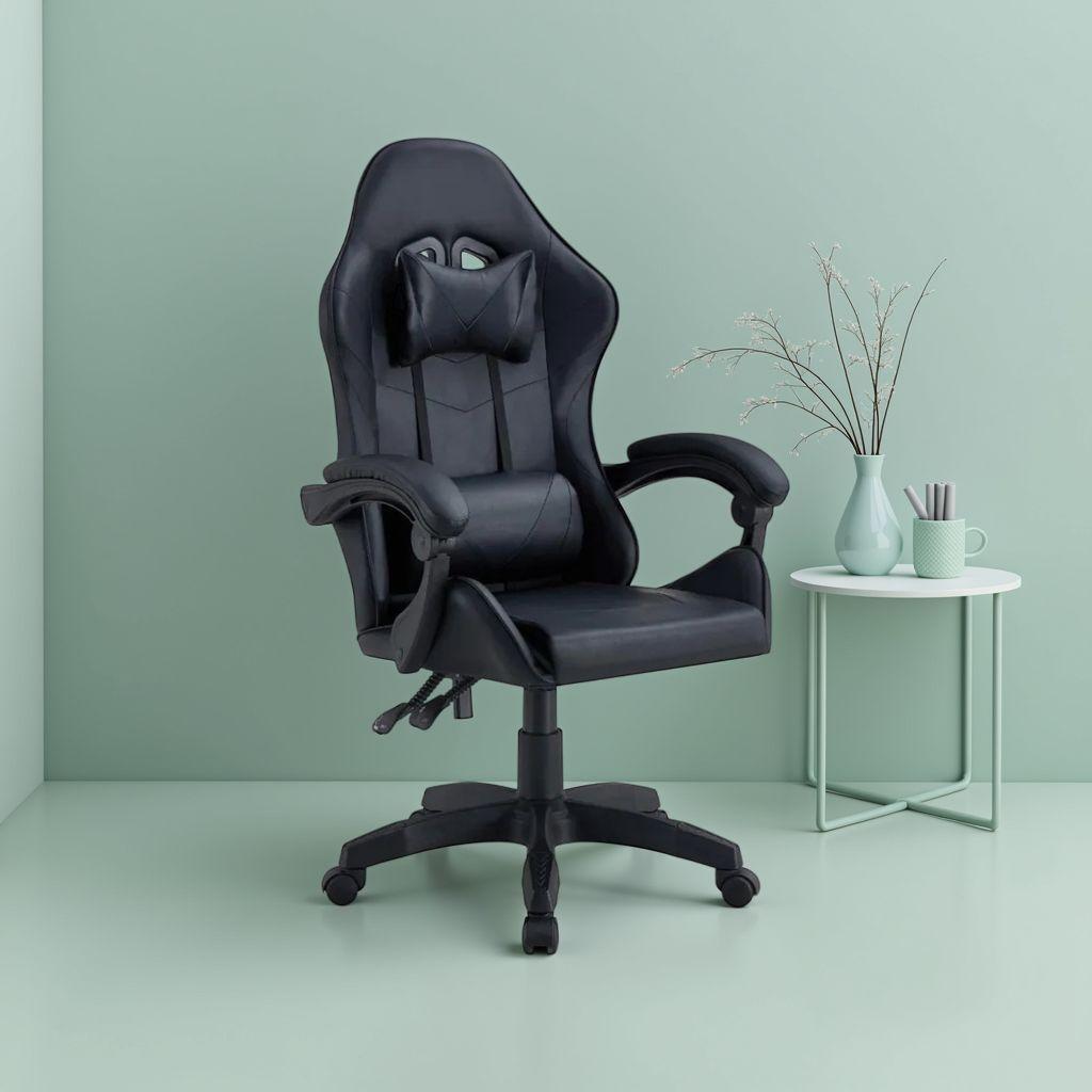 Silla Gamer Tokio Ergonómica Negro Reclinable Con Cojines-5