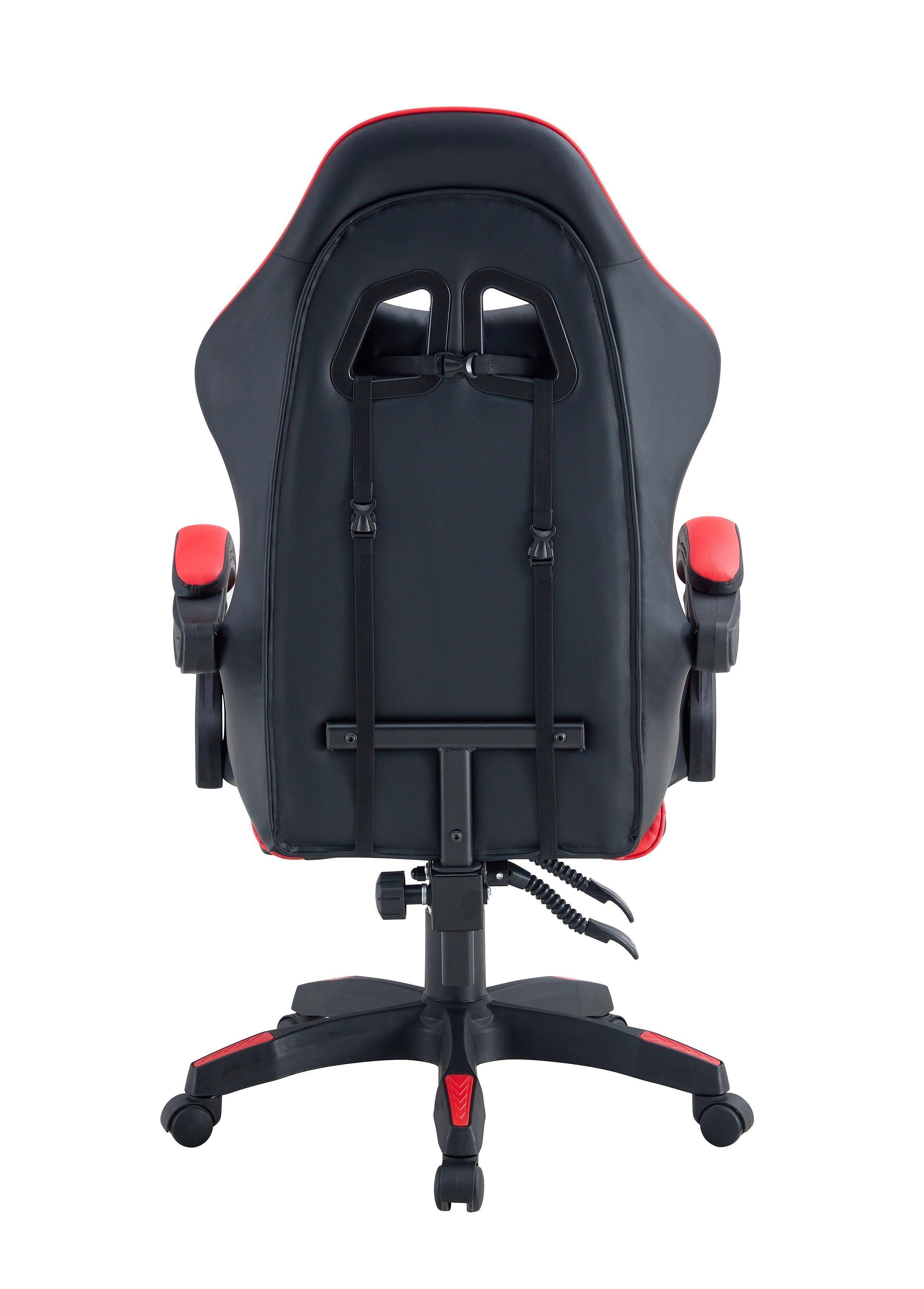 Silla Gamer Tokio Ergonómica Negro y Roja Reclinable Con Cojines-4