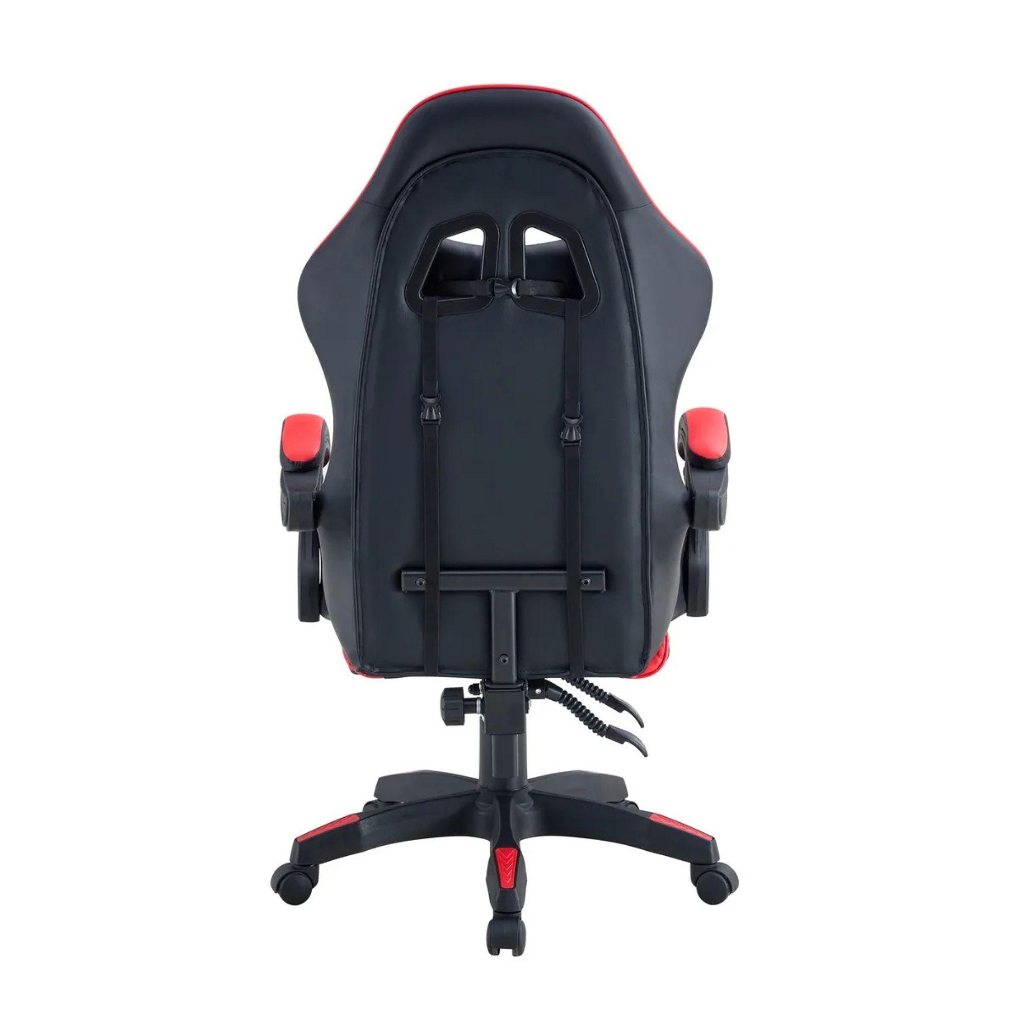 Silla Gamer Tokio Ergonómica Negro y Roja Reclinable Con Cojines-4