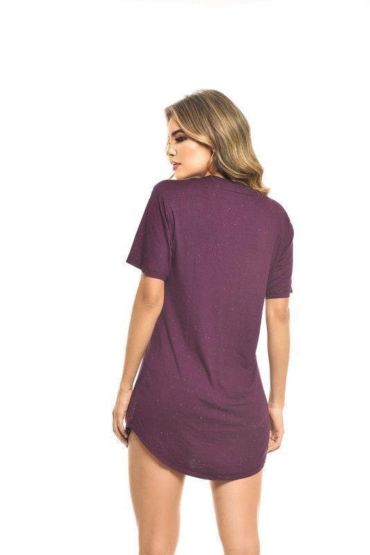 POLERA OVERSIZE ESTAMPADA TIGER BORDEAUX RC-6-4