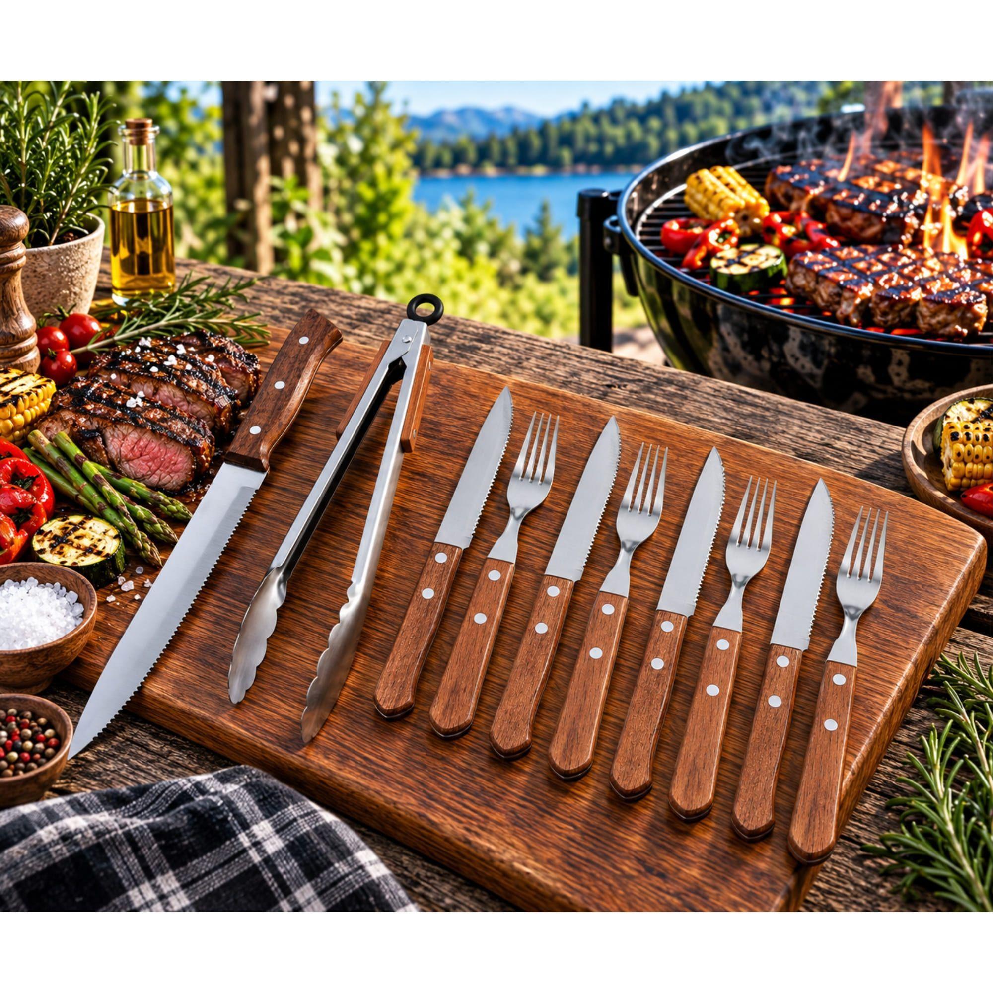 Set Parrilla 10 Piezas Acero Inoxidable Arthome PAR53-4