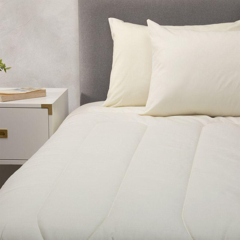 Plumon Beige Blanco 2 Pl + Pack 2 Almohadas Beige Arthome-3