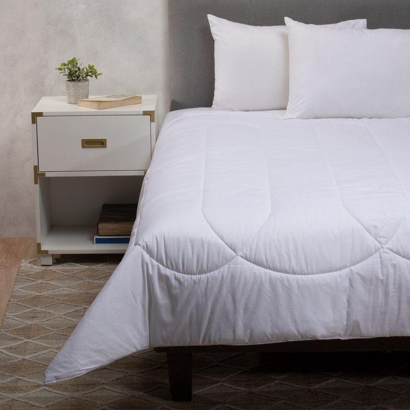 Plumon Beige Blanco 2 Pl + Pack 2 Almohadas Beige Arthome-5