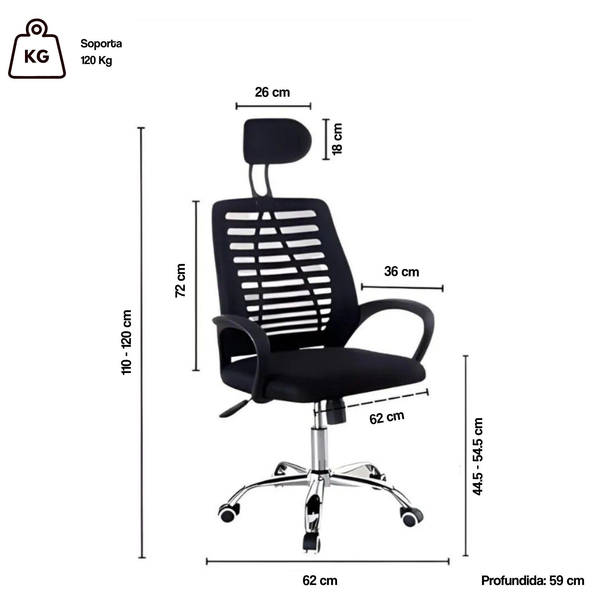 Silla De Oficina Ejecutiva Madrid Ergonomica Color Negra y Gris-7