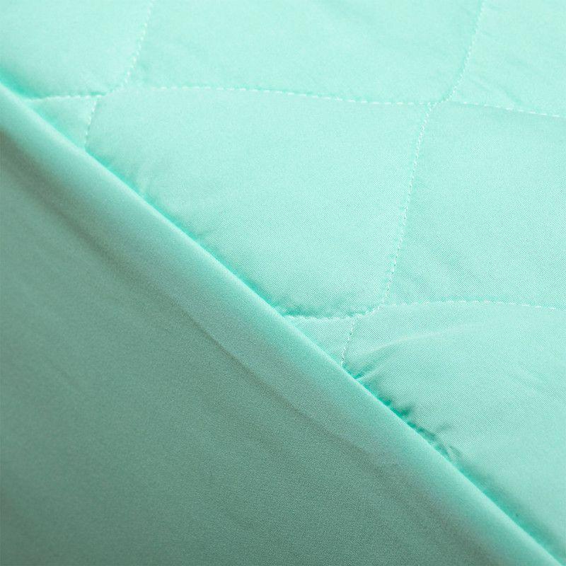 Cubrecolchon Turquesa + Faldon + Sabana Blanca 1 Plaza-4