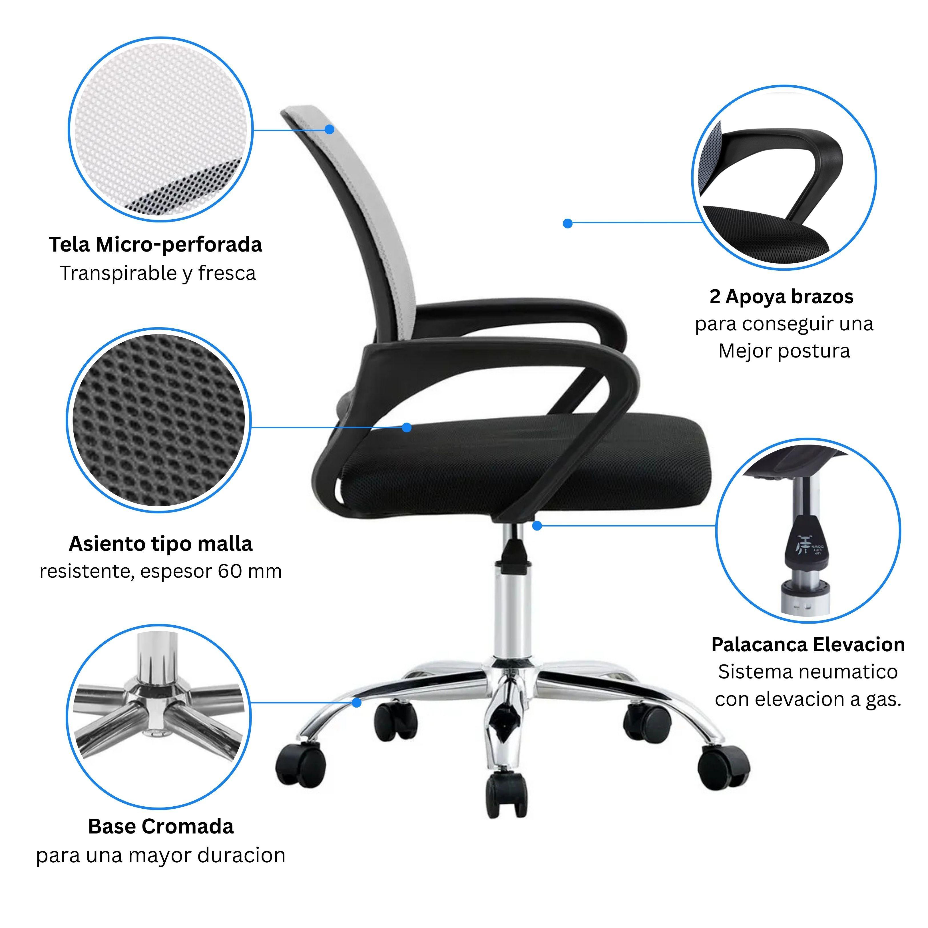 Silla Ejecutiva Ergonómica New York Air Mesh Blanca – Elegancia y Confort para Oficina-1