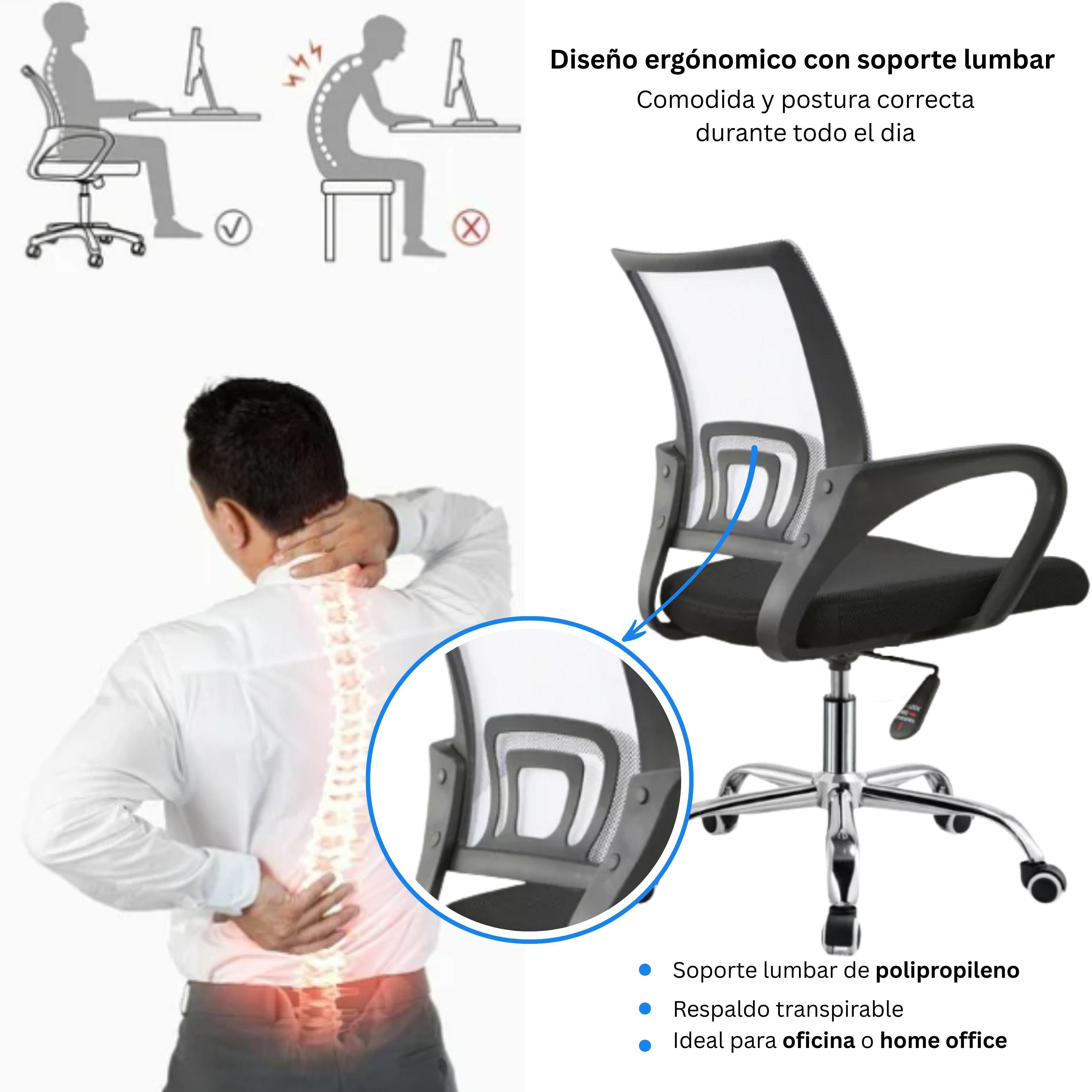 Silla Ejecutiva Ergonómica New York Air Mesh Blanca – Elegancia y Confort para Oficina-2