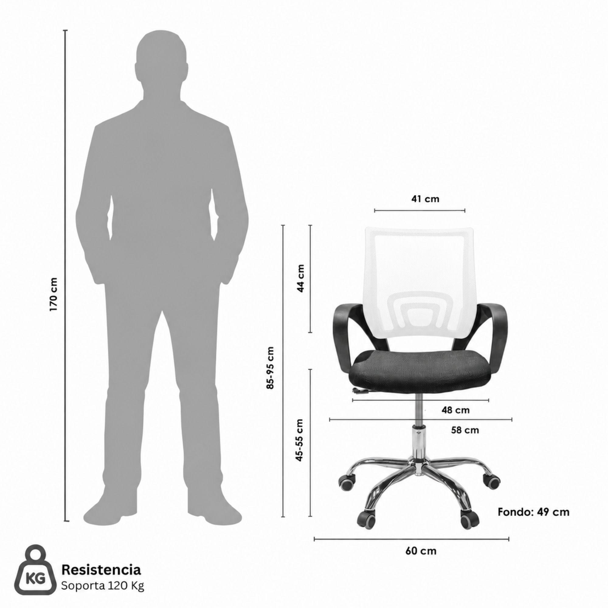 Silla Ejecutiva Ergonómica New York Air Mesh Blanca – Elegancia y Confort para Oficina-8