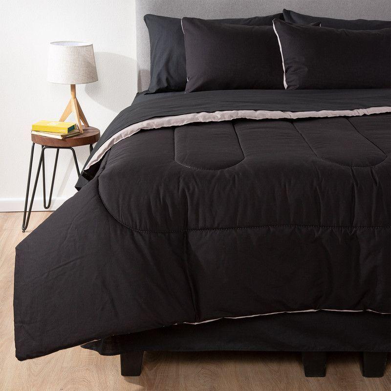 PLUMON BICOLOR ARTHOME GRIS NEGRO 1.5 PLAZAS-3
