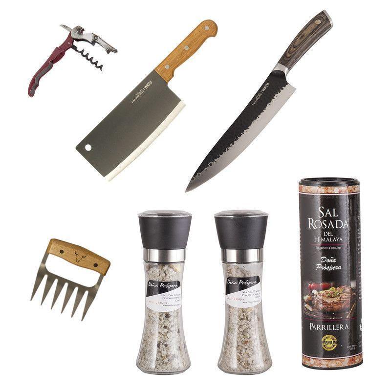 Set Parrillero 236 Wayu + Mix Sales Gourmet 7 Piezas-0
