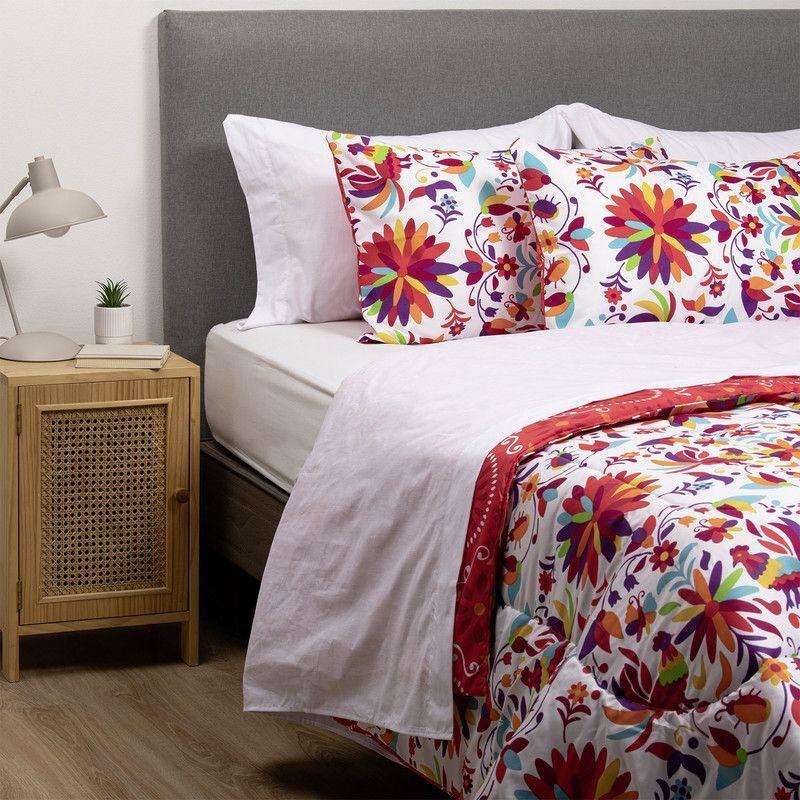 COMBO 14 PLUMON MEXICO REVERSIBLE ROJO 2 PLAZAS-2