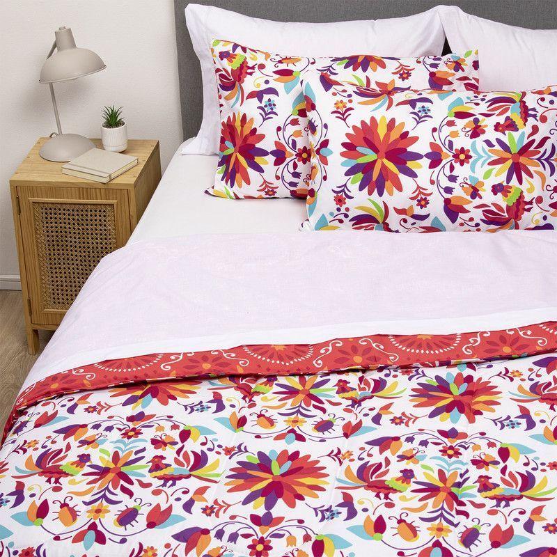 COMBO 14 PLUMON MEXICO REVERSIBLE ROJO 2 PLAZAS-4