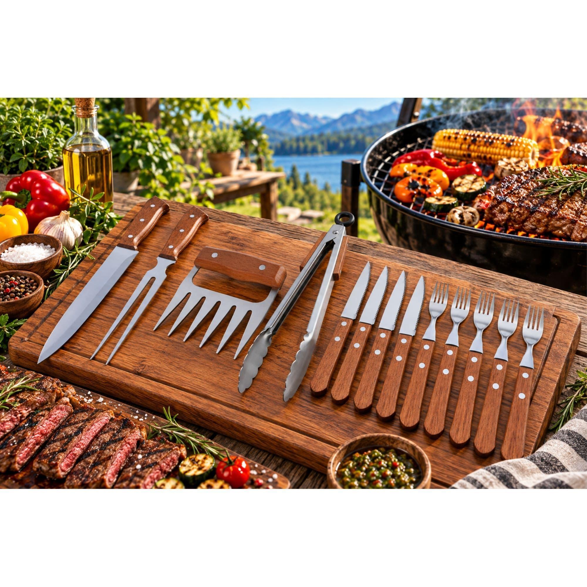 Set Parrilla 12 Piezas Acero Inoxidable Arthome PAR38-8