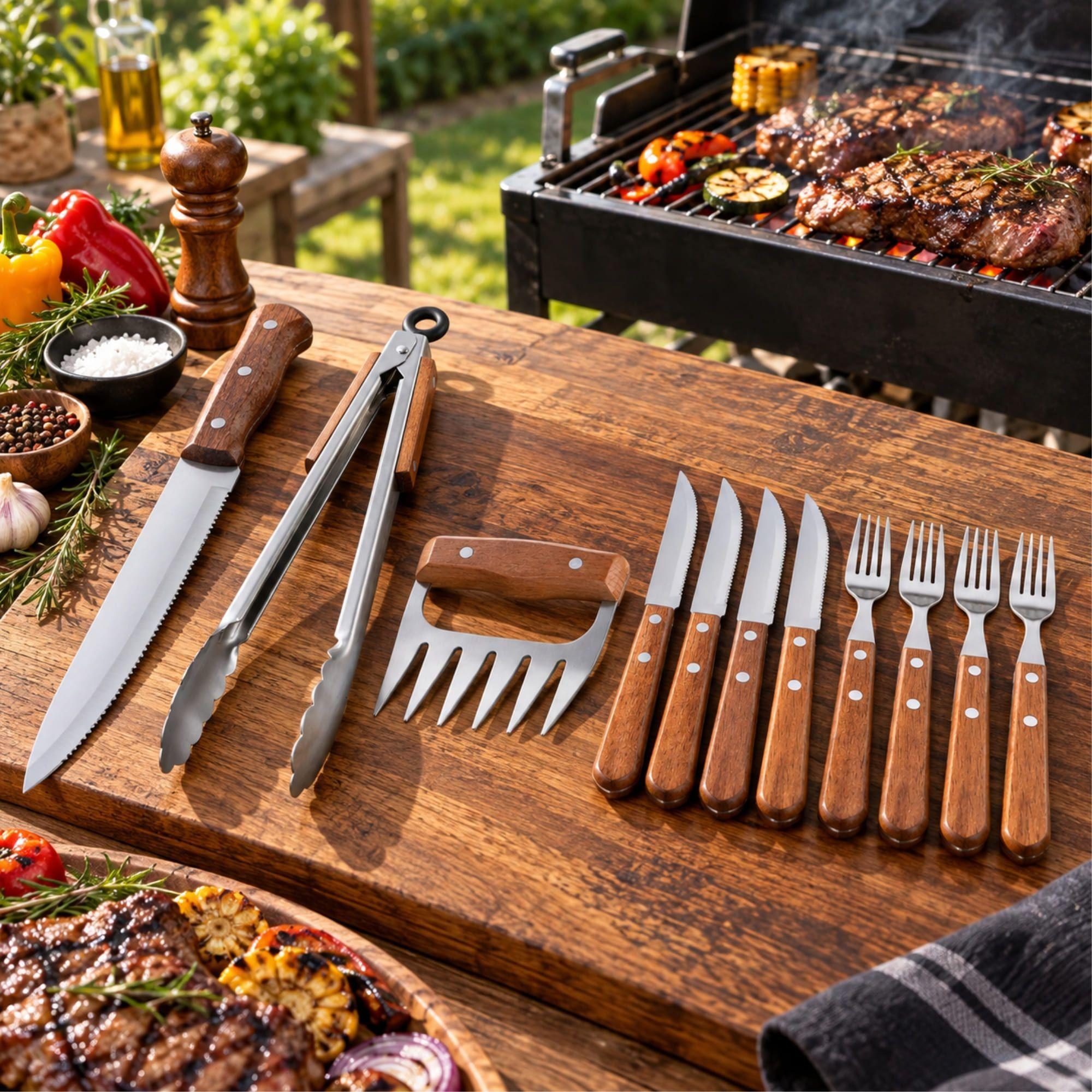 Set Parrilla 11 Piezas Acero Inoxidable Arthome PAR58-7