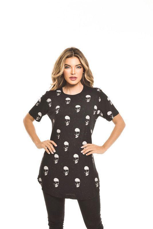POLERA OVERSIZE ESTAMPADA SMALL SKULL BLACK RC-1-0