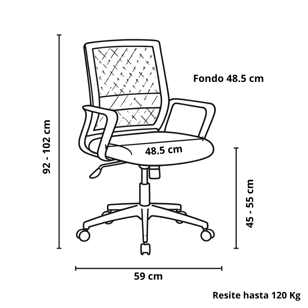 SILLA DE OFICINA EJECUTIVA ERGONOMICA PARIS NEGRO ALTURA AJUSTABLE-8