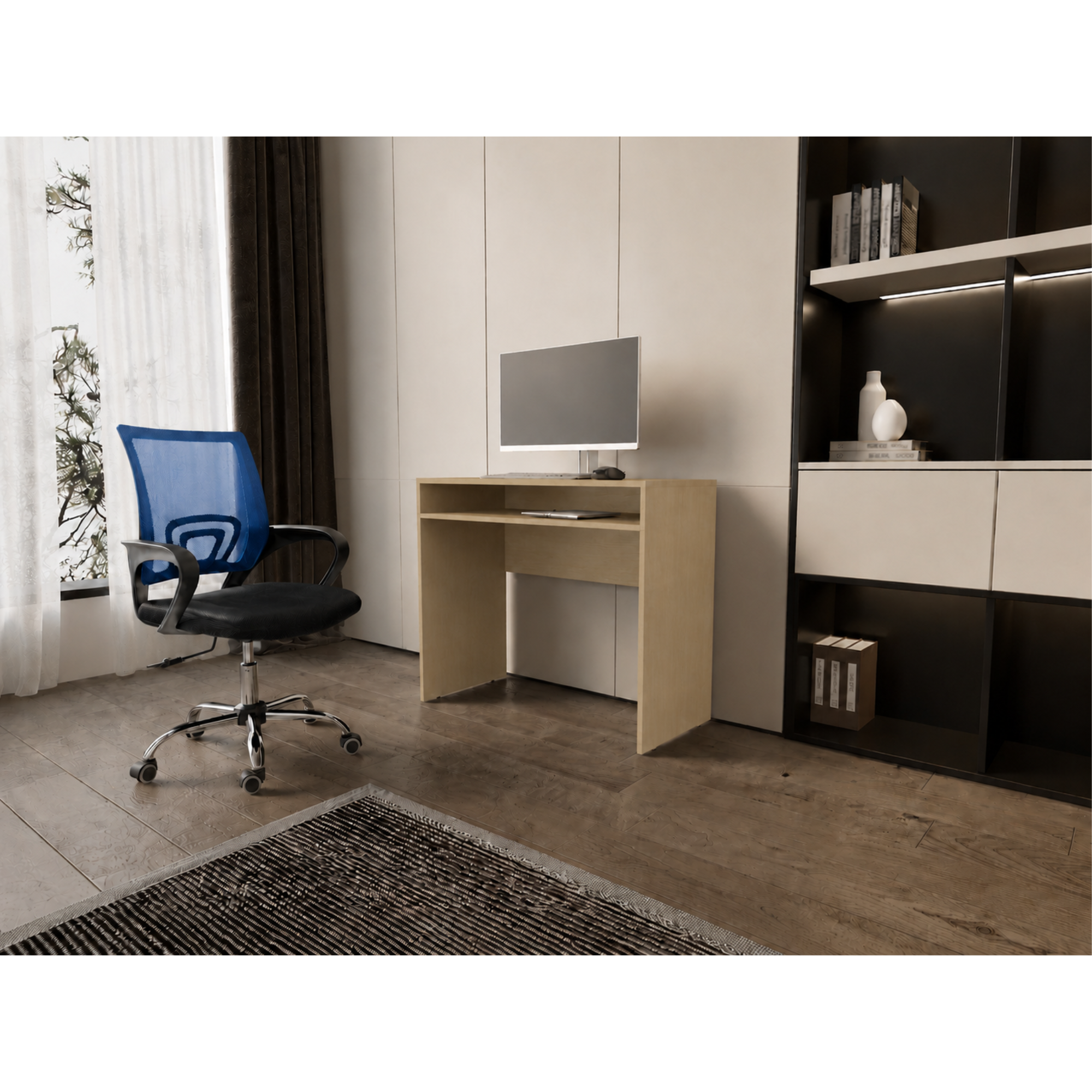 Set Escritorio Cartagena Con Silla New York Negra y Azul-0