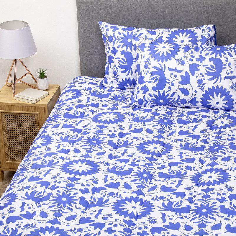 COMBO 48 PLUMON MEXICO REVERSIBLE AZUL 2 PLAZAS-3