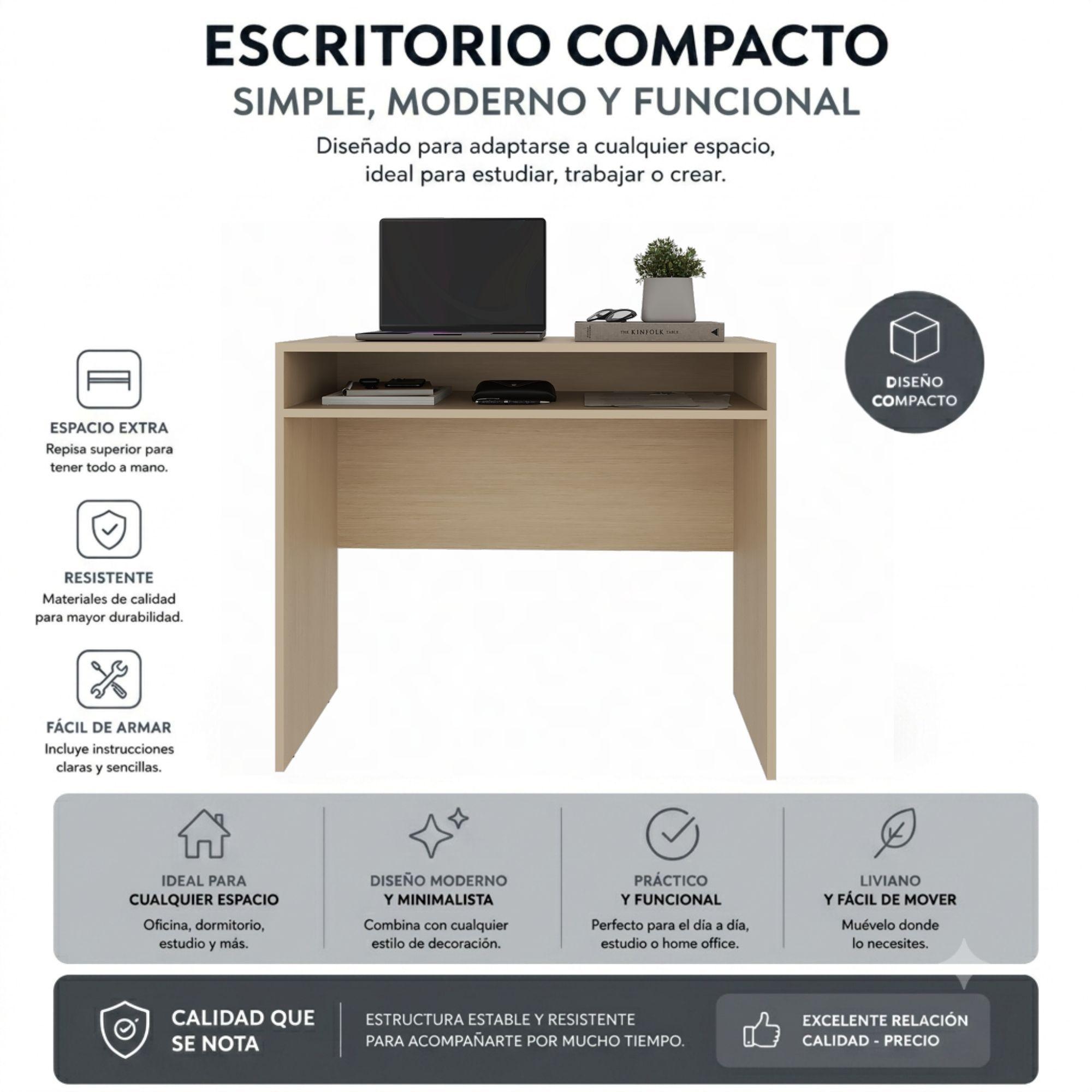 Combo Oficina 1 Escritorio Cartagena + Silla New York Negra-2