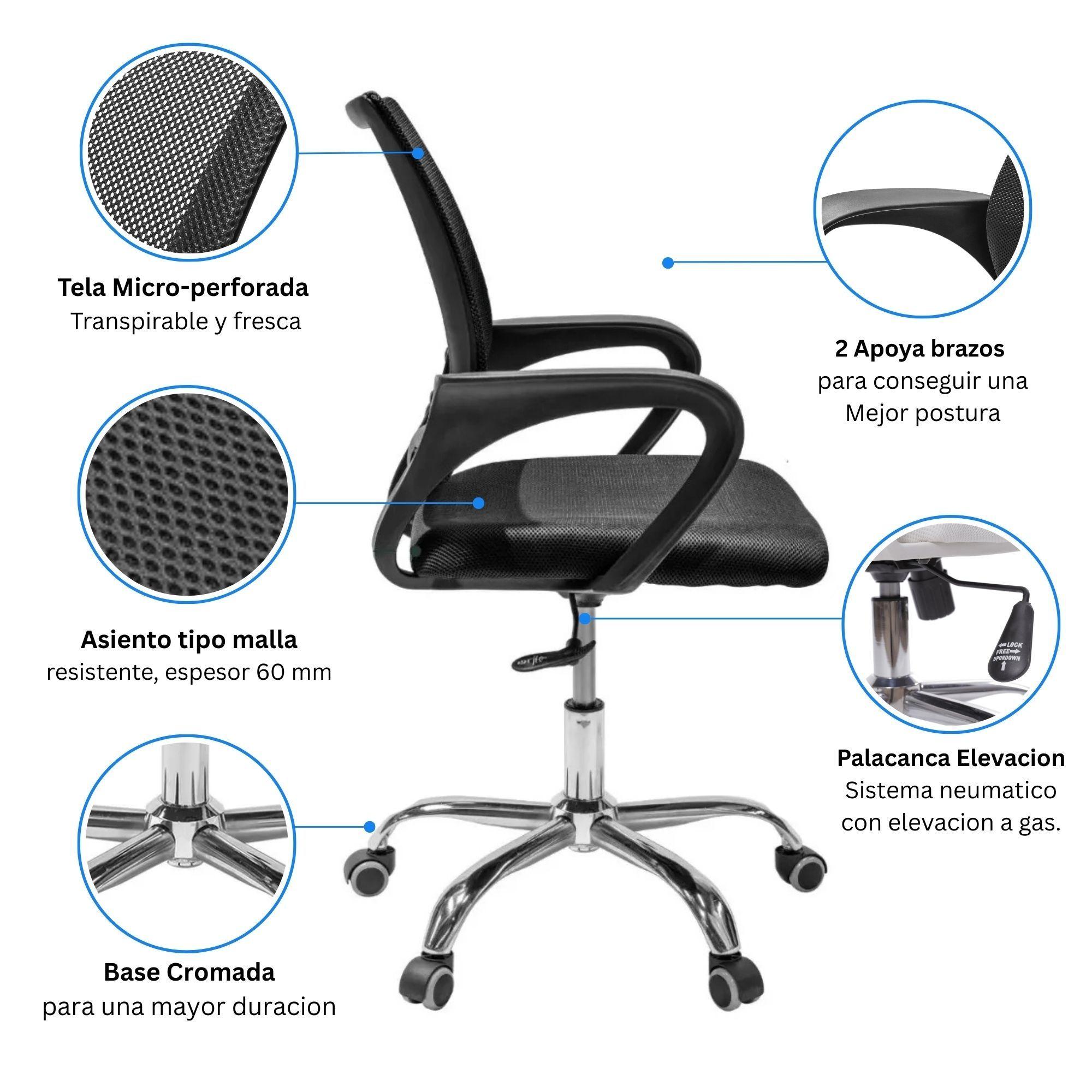 Combo Oficina 1 Escritorio Cartagena + Silla New York Negra-4