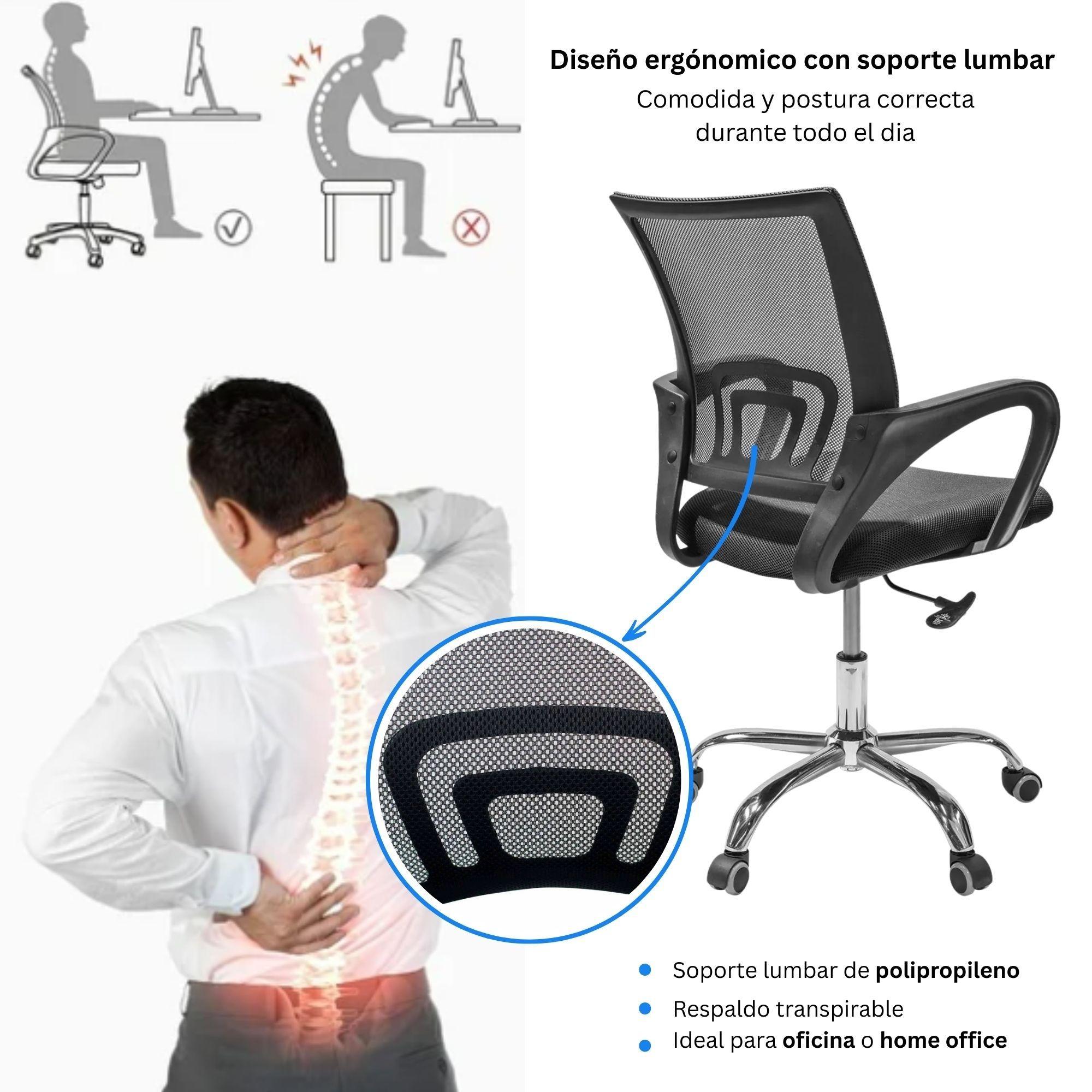 Combo Oficina 1 Escritorio Cartagena + Silla New York Negra-5