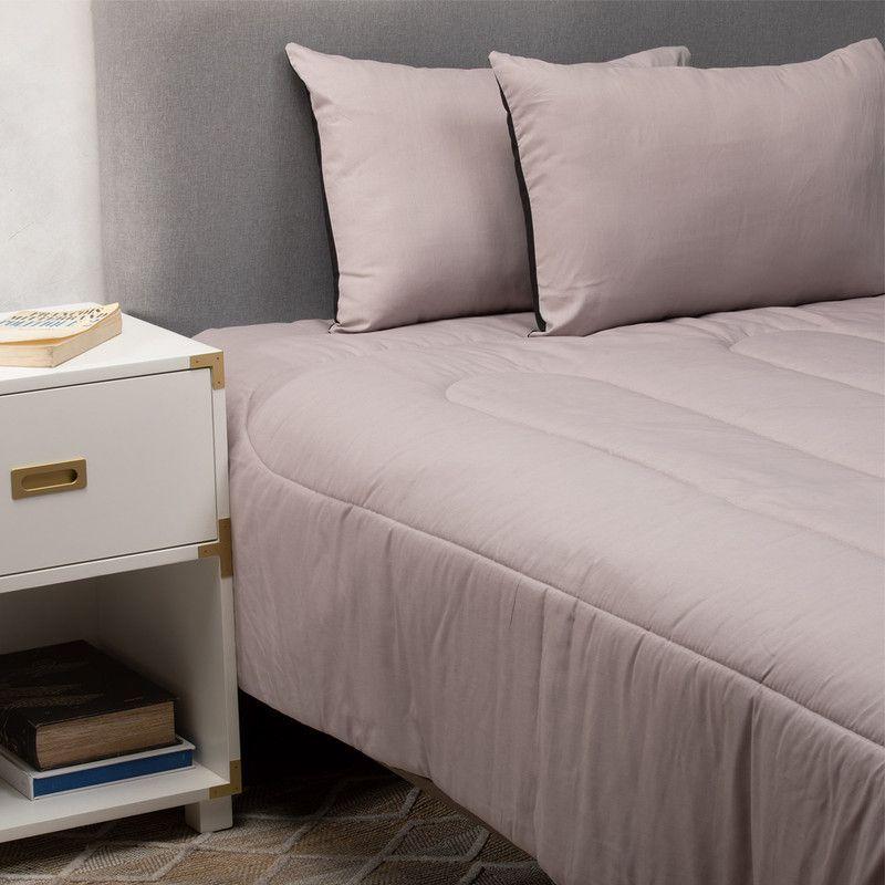 Plumon Gris Negro 2 Pl + Pack Almohadas Gris Arthome-2