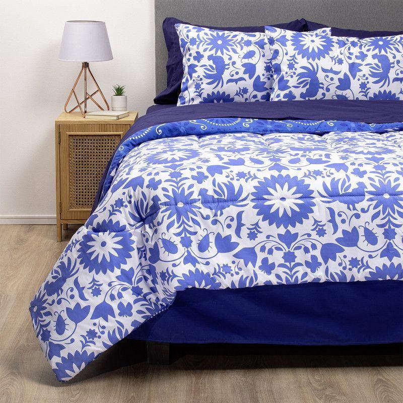 COMBO 49 PLUMON MEXICO REVERSIBLE AZUL 2 PLAZAS-1