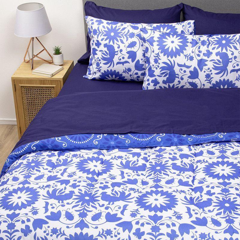 COMBO 49 PLUMON MEXICO REVERSIBLE AZUL 2 PLAZAS-4