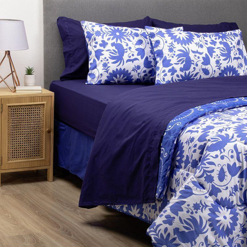 COMBO 49 PLUMON MEXICO REVERSIBLE AZUL 2 PLAZAS-2