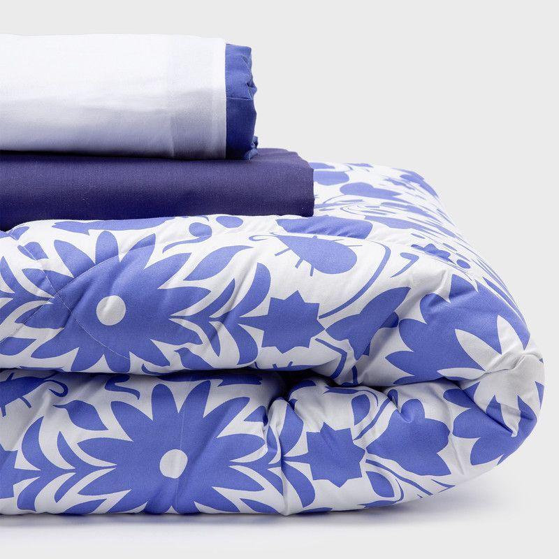 COMBO 49 PLUMON MEXICO REVERSIBLE AZUL 2 PLAZAS-0