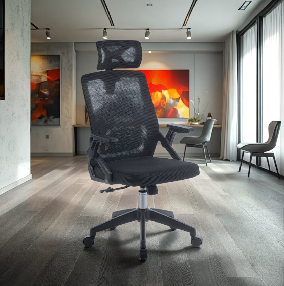 SILLA DE OFICINA EJECUTIVA MANCHESTER ERGONOMICA COLOR NEGRO BM-809-1