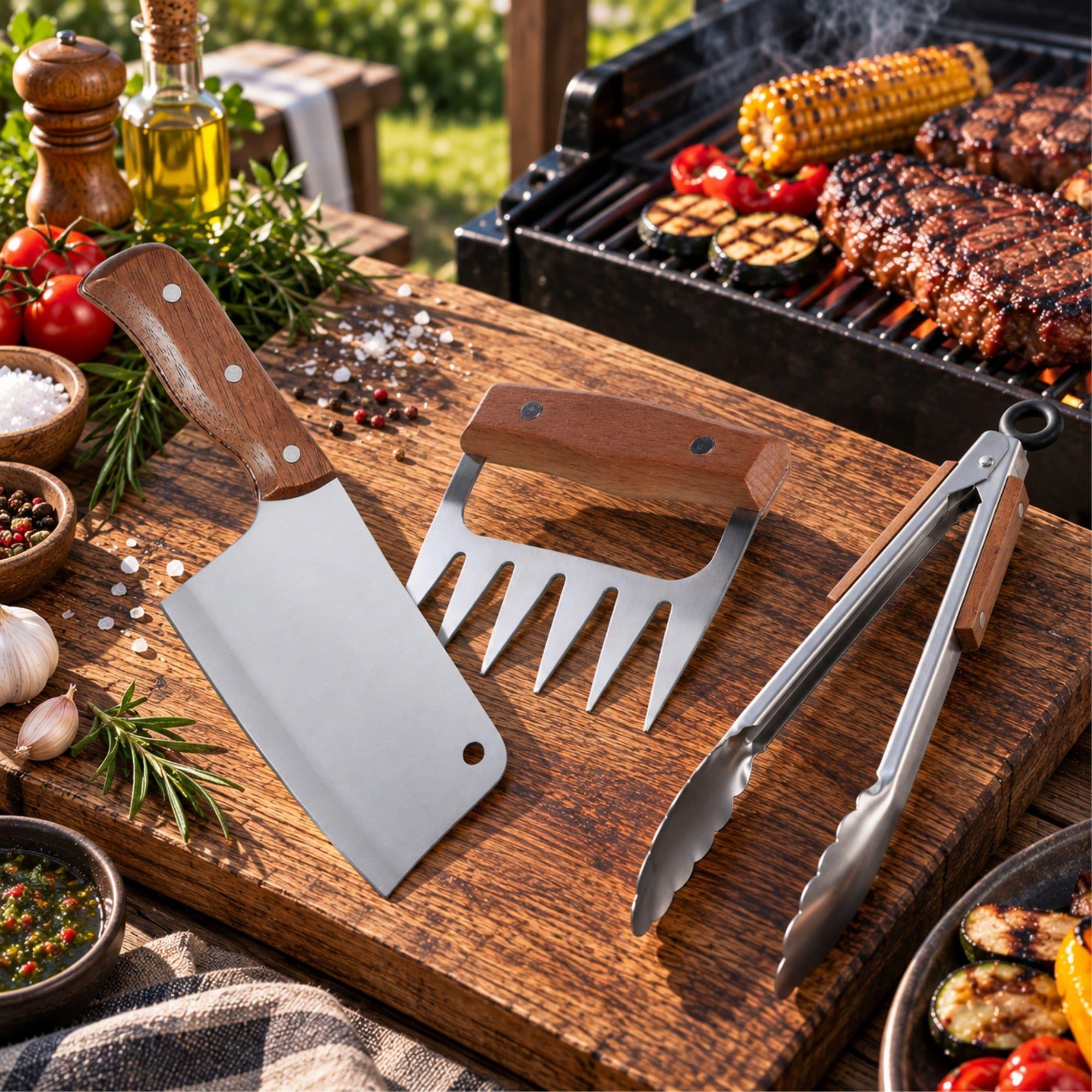 Set Parrilla 3 Piezas Acero Inoxidable Arthome PAR64-4