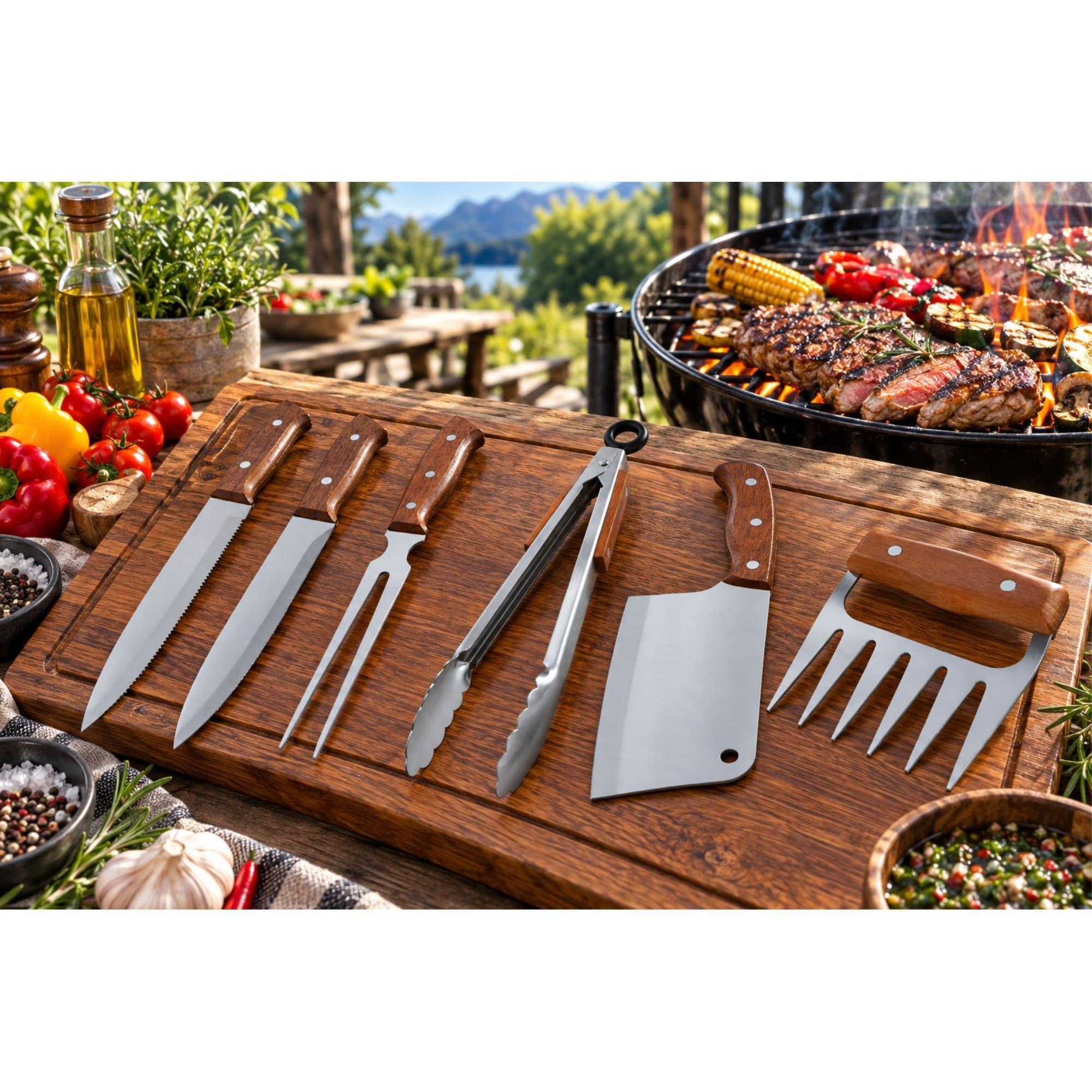 Set Parrilla 6 Piezas Acero Inoxidable Arthome PAR41-7