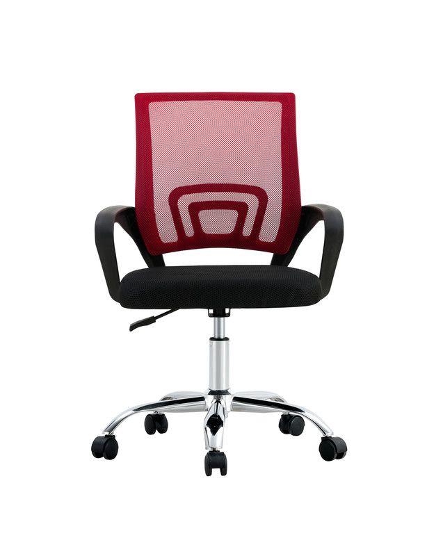 SILLA DE OFICINA EJECUTIVA NUEVA YORK ERGONOMICA RESPALDO MALLA ROJA BM-520MR-2