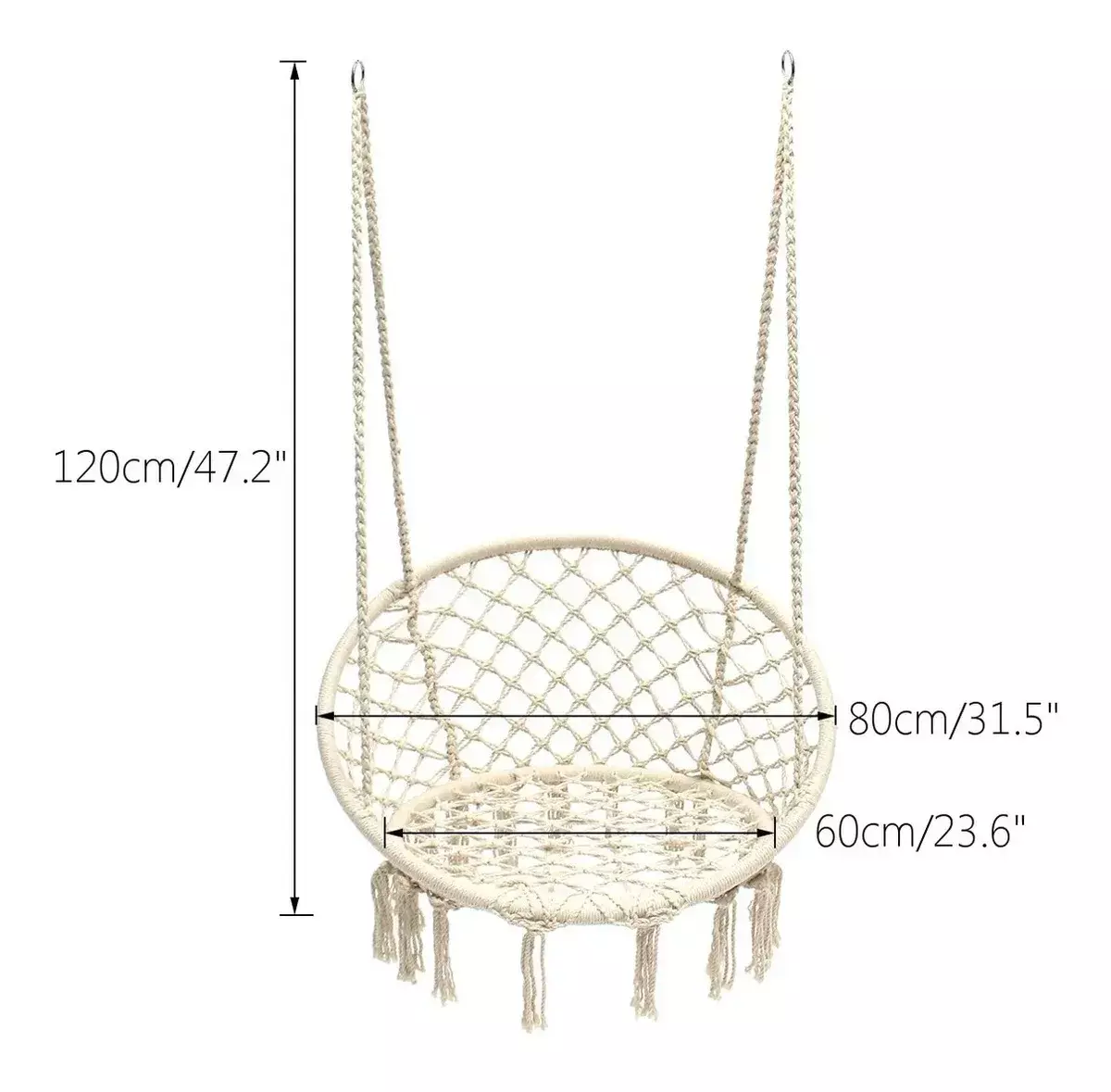 SILLA  HAMACA TEJIDA COLGANTE TIPO COLUMPIO PARA INTERIOR Y EXTERIOR-2