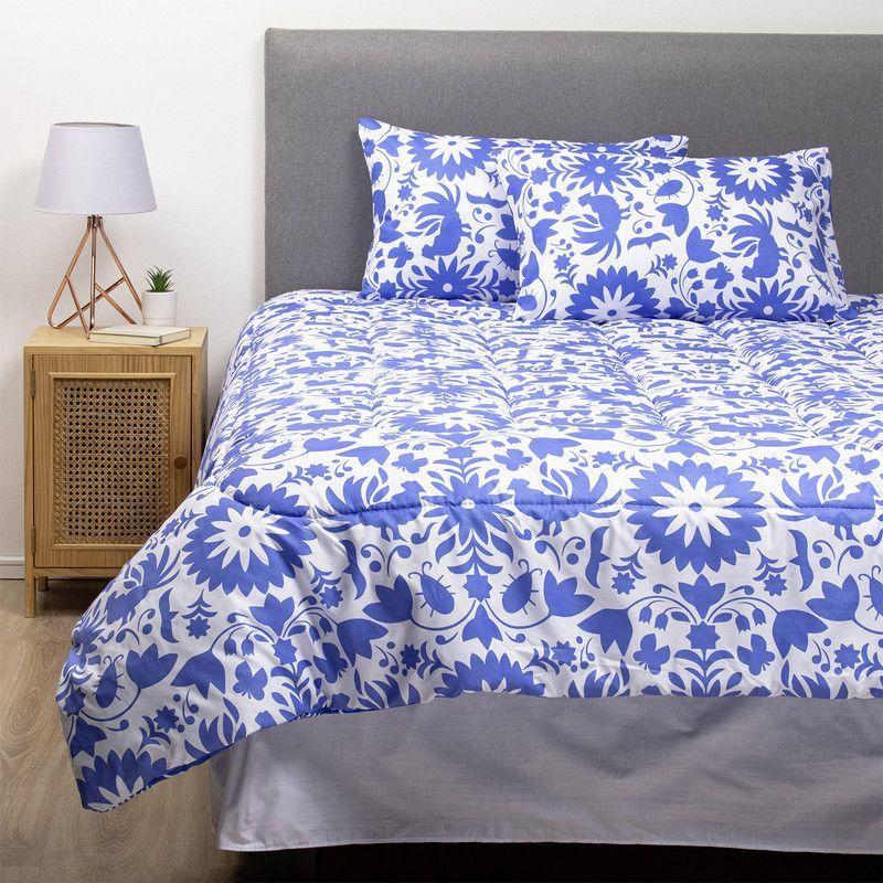 PLUMON MEXICO REVERSIBLE ESTAMPADO AZUL 1.5 PLAZAS-3