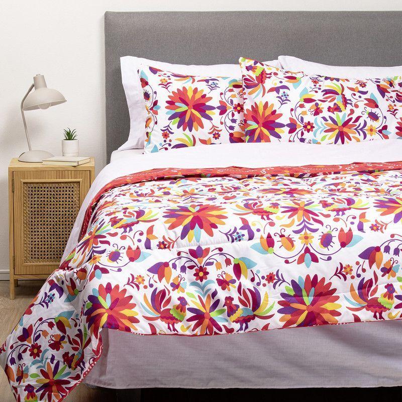 COMBO 19 PLUMON MEXICO REVERSIBLE ROJO 2 PLAZAS-1