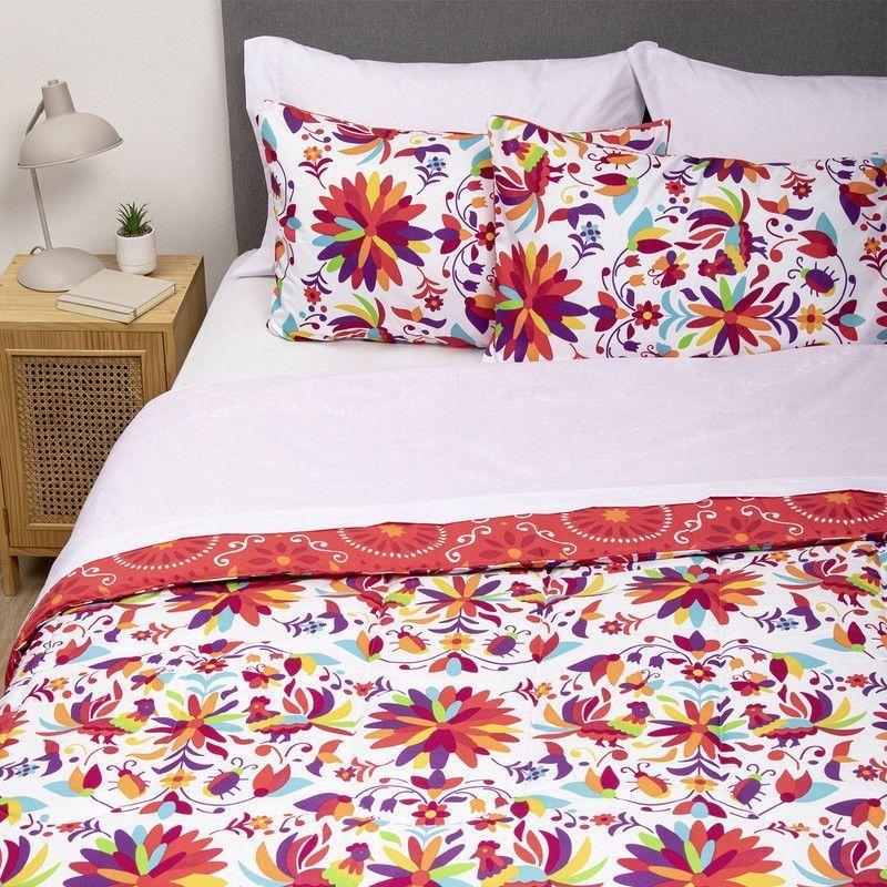 COMBO 19 PLUMON MEXICO REVERSIBLE ROJO 2 PLAZAS-4