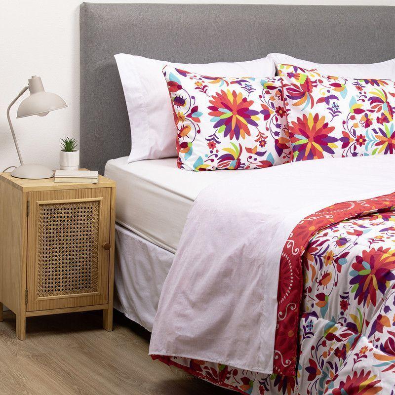 COMBO 19 PLUMON MEXICO REVERSIBLE ROJO 2 PLAZAS-2