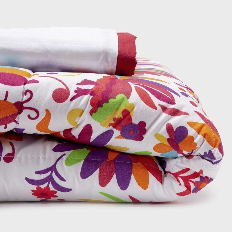 COMBO 22 PLUMON MEXICO REVERSIBLE ROJO 2 PLAZAS-0