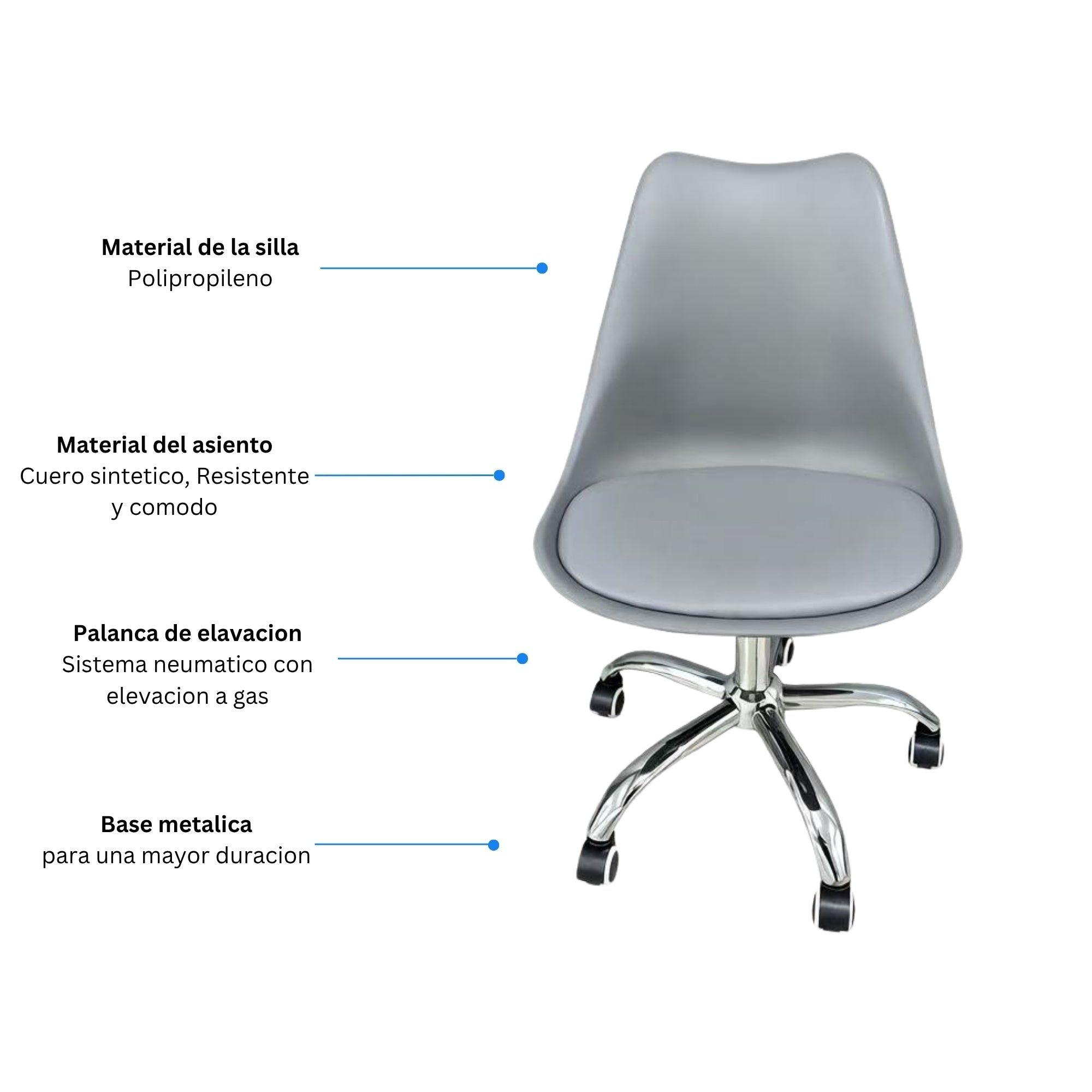 Silla de Oficina Ergonómica Shanghai Negra y Gris Altura Ajustable-1